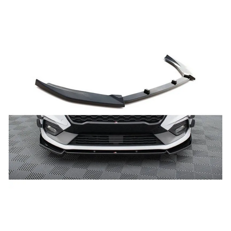 Lame Du Pare-Chocs Avant V.7 Maxton - Ford Fiesta Mk8 ST / ST-Line Noir Brillant