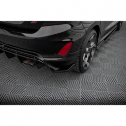 Lames De Pare-Chocs Arrière Latérales V.2 Maxton - Ford FIesta Mk8 ST Noir Brillant