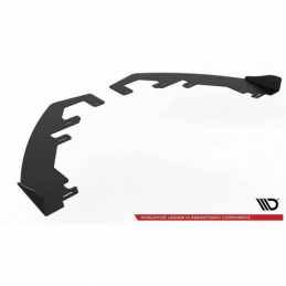Sport Durabilité Lame Du Pare-Chocs Avant + Flaps Maxton - Ford Fiesta Mk8 ST / ST-Line Noir + Rabats Brillant