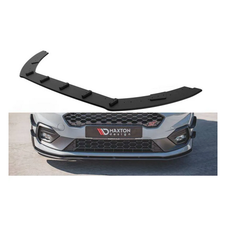Sport Durabilité Lame Du Pare-Chocs Avant Maxton - Ford Fiesta Mk8 ST / ST-Line Noir