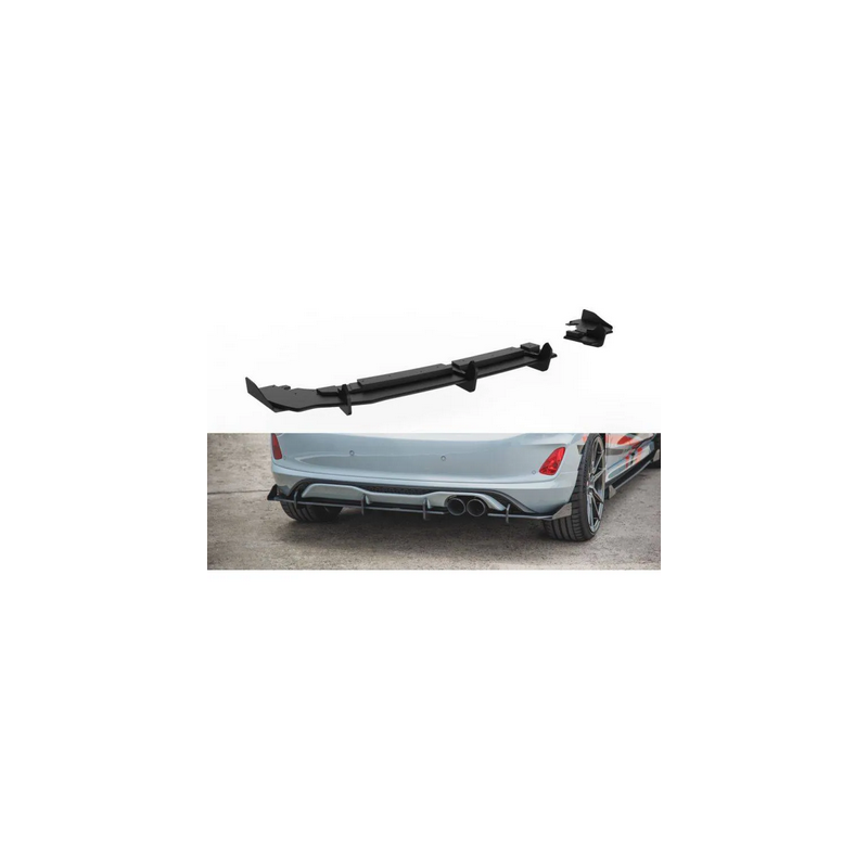 Sports Durabilité Diffuseur Arrière Complet + Flaps Maxton - Ford Fiesta Mk8 ST Noir + Rabats Brillant