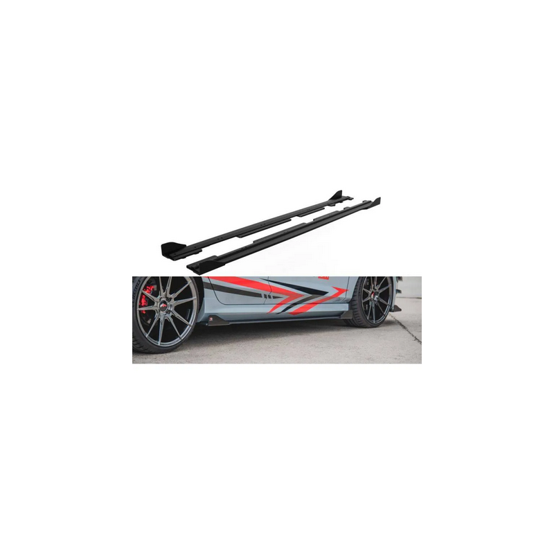 Sports Durabilité Rajouts Des Bas De Caisse + Flaps Maxton - Ford Fiesta Mk8 ST / ST-Line Noir + Rabats Brillant