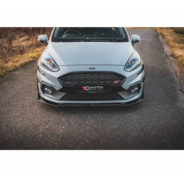 Lame Du Pare-Chocs Avant V.4 + Ailerons Maxton - Ford Fiesta ST / ST-Line Noir Brillant