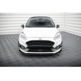 Lame Du Pare-Chocs Avant V.4 Maxton - Ford Fiesta Mk8 ST / ST-Line Noir Brillant