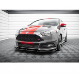 Lame Du Pare-Chocs Avant V.4 Maxton - Ford Focus ST Mk3 phase 2 Noir Brillant