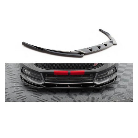 Lame Pare-Chocs Avant V.5 Maxton - Ford Focus ST Mk3 phase 2 Noir Brillant