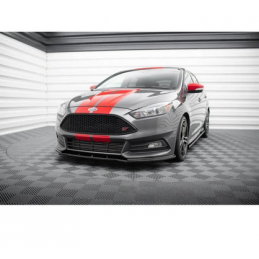 Lame Pare-Chocs Avant V.1 Maxton - Ford Focus ST Mk3 phase 2 Noir Brillant
