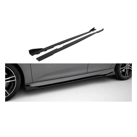 Street Pro Rajouts Des Bas De Caisse + Flaps Maxton - Ford Focus ST Mk3 phase 2 Noir + Rabats Brillant