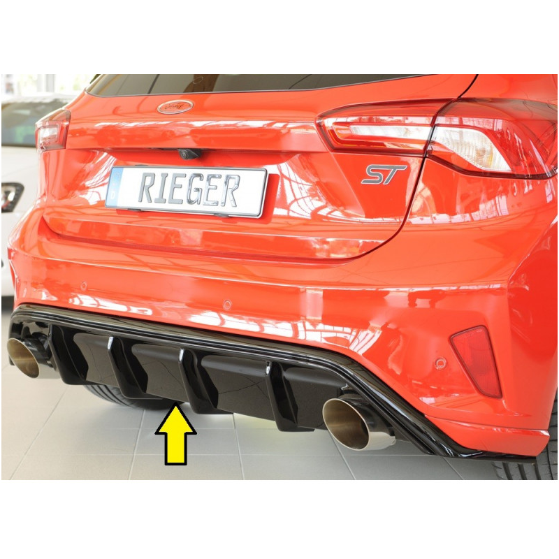 Diffuseur de pare-chocs arrière "Noir brillant" "Rieger Tuning" FORD FOCUS MK4 ST (DEH)