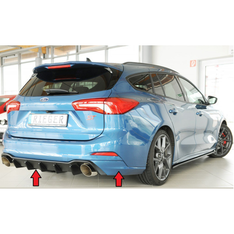Diffuseur de pare-chocs arrière "Noir" "Rieger Tuning" FORD FOCUS SW ST MK4 (DEH) Diffuseur de pare-chocs arrière "Noir" "Rieger Tuning" FORD FOCUS SW ST MK4 (DEH)
