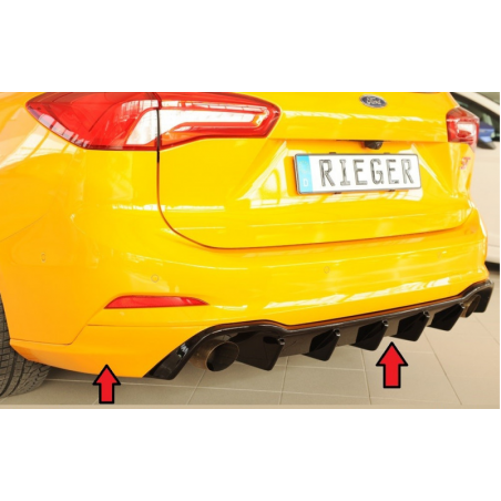 Diffuseur de pare-chocs arrière "Noir brillant" "Rieger Tuning" FORD FOCUS SW ST MK4 (DEH)