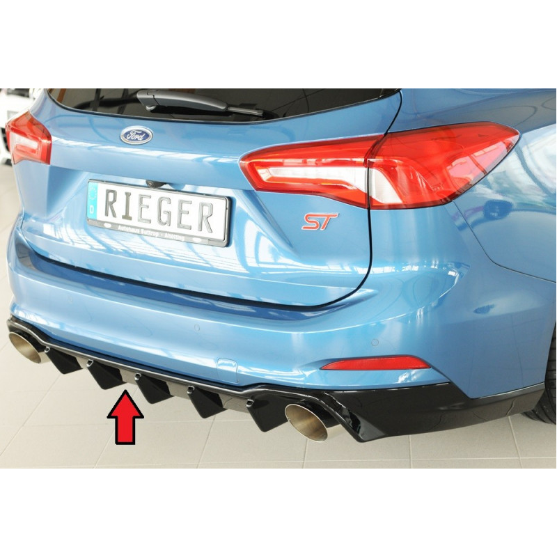 Diffuseur de pare-chocs arrière "Noir brillant" "Rieger Tuning" FORD FOCUS SW ST MK4 (DEH)