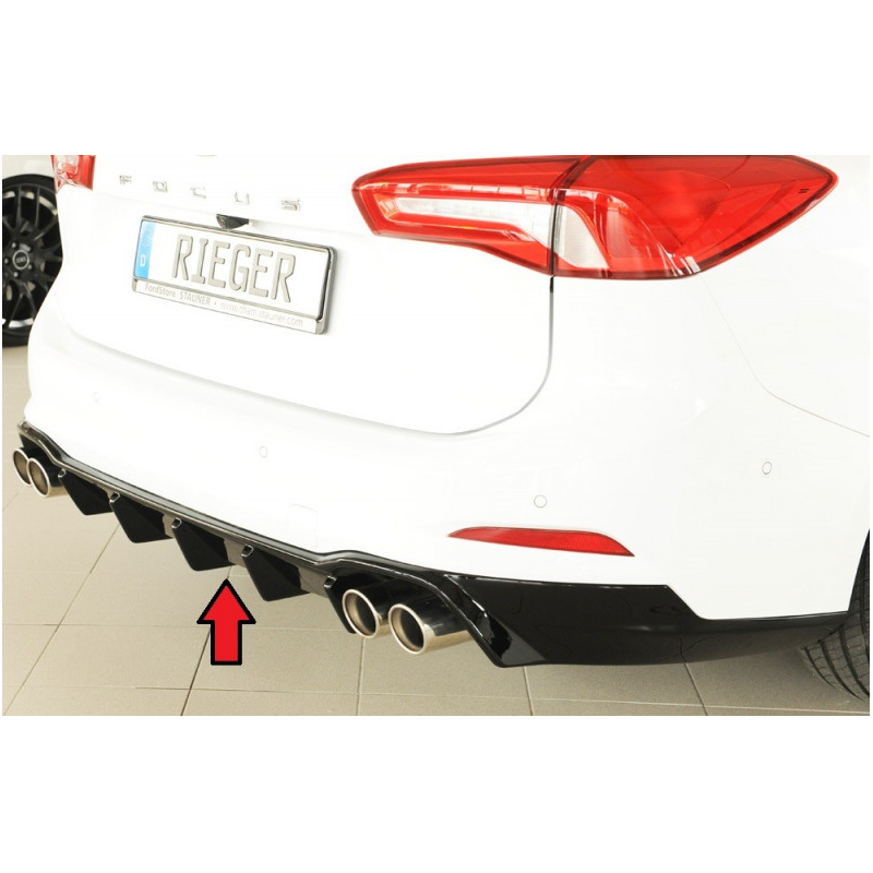 Diffuseur de pare-chocs arrière "Noir brillant" "Rieger Tuning" FORD FOCUS SW ST MK4 (DEH)
