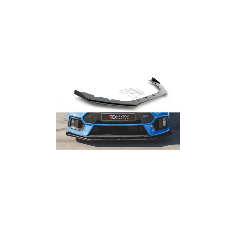 Sport Durabilité Lame Du Pare-Chocs Avant + Flaps Maxton - Ford Focus RS Mk3 Noir + Rabats Brillant