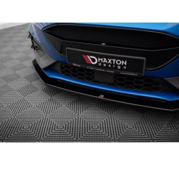Lame Du Pare-Chocs Avant V.6 Maxton - Ford Focus ST / ST-Line Mk4 Noir Brillant