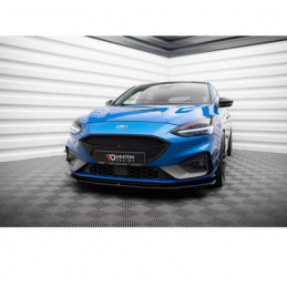 Lame Du Pare-Chocs Avant V.6 Maxton - Ford Focus ST / ST-Line Mk4 Noir Brillant