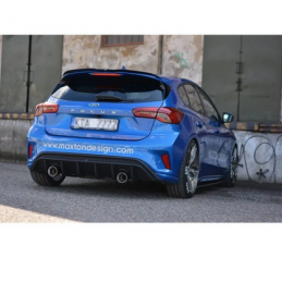 Rajout Du Pare-Chocs Arriere Avec Échappement Maxton - Ford Focus ST-Line Mk4 Noir Brillant \ Poutre de torsion