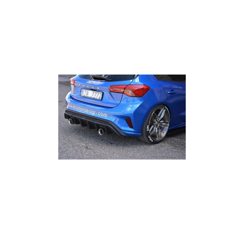 Rajout Du Pare-Chocs Arriere Avec Échappement Maxton - Ford Focus ST-Line Mk4 Noir Brillant \ Poutre de torsion