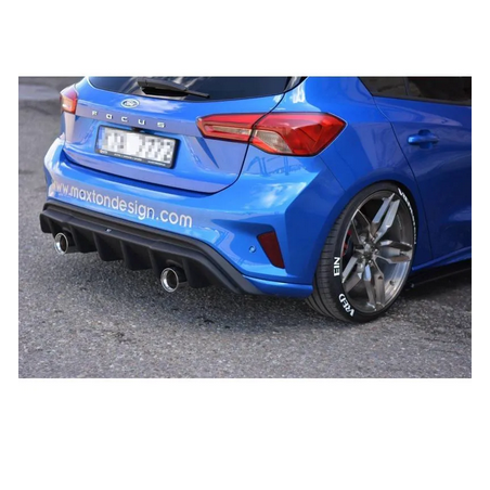 Rajout Du Pare-Chocs Arriere Avec Échappement Maxton - Ford Focus ST-Line Mk4 Noir Brillant \ Poutre de torsion