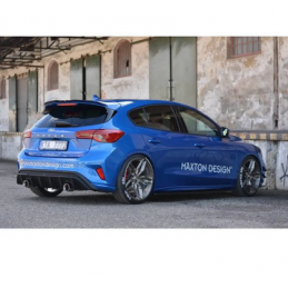 Rajout Du Pare-Chocs Arriere Avec Échappement Maxton - Ford Focus ST-Line Mk4 Noir Brillant \ Multibras