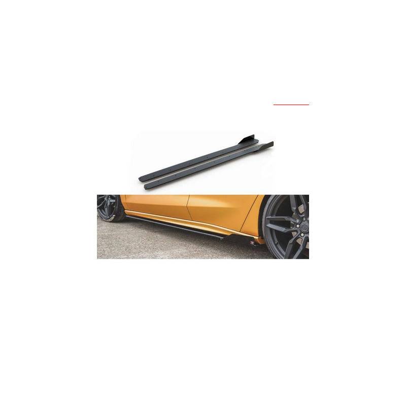 Street Pro Rajouts Des Bas De Caisse + Flaps Maxton - Ford Focus ST / ST-Line Mk4 Noir + Rabats Brillant