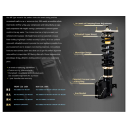 Kit combinés filetés BC-Racing BR-RS Ford Fiesta 02-08
