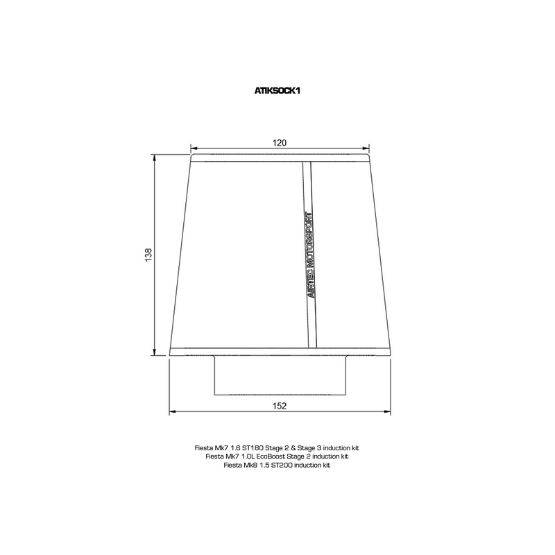 Chaussette filtrante AIRTEC Motorsport Chaussette filtrante AIRTEC Motorsport