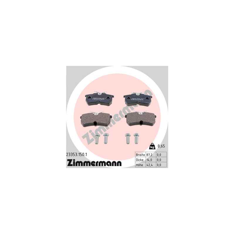 Plaquettes de frein arriére Zimmermann FORD FIESTA V (JH_, JD_)