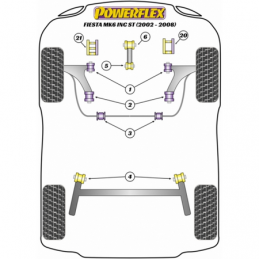 Support moteur inférieur réf 5 Powerflex, petit support ovale de 30 mm pour Ford Fiesta Mk6 ST