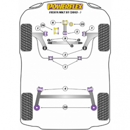 Support moteur inférieur réf 5 Powerflex, petit support ovale de 30 mm Ford Fiesta Mk7 ST (2013-2017)