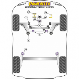 silenblocs d'échappement Powerflex Ford Fiesta MK8.5 ST 200 Facelift (2021-)